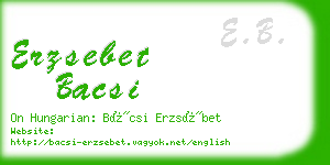 erzsebet bacsi business card